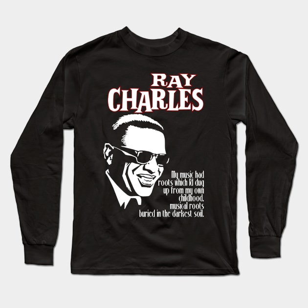 Ray Charles Design Long Sleeve T-Shirt by HellwoodOutfitters